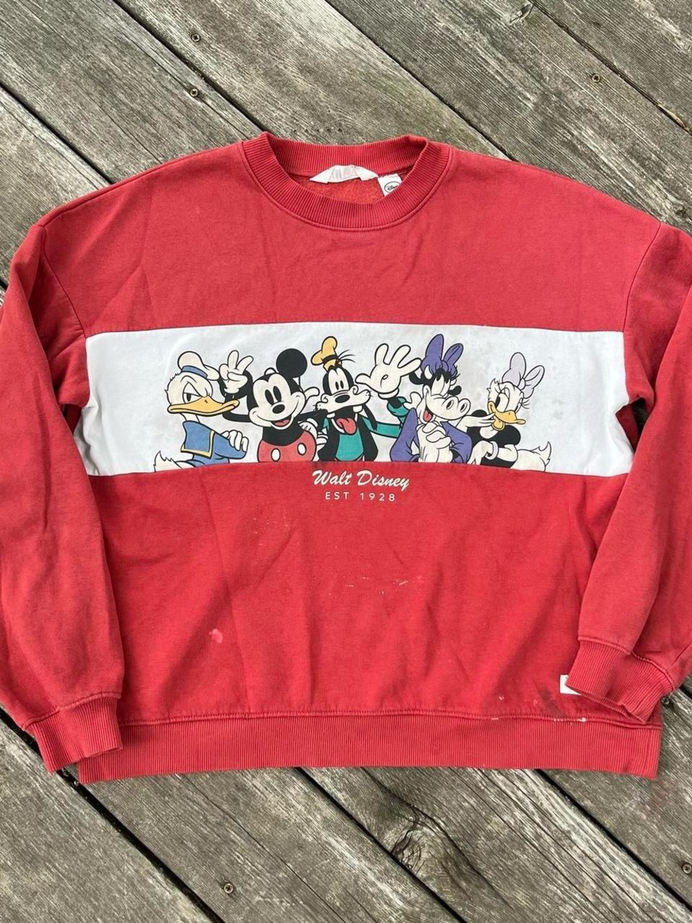 H&M Disney red Disney character crewneck sweatshirt